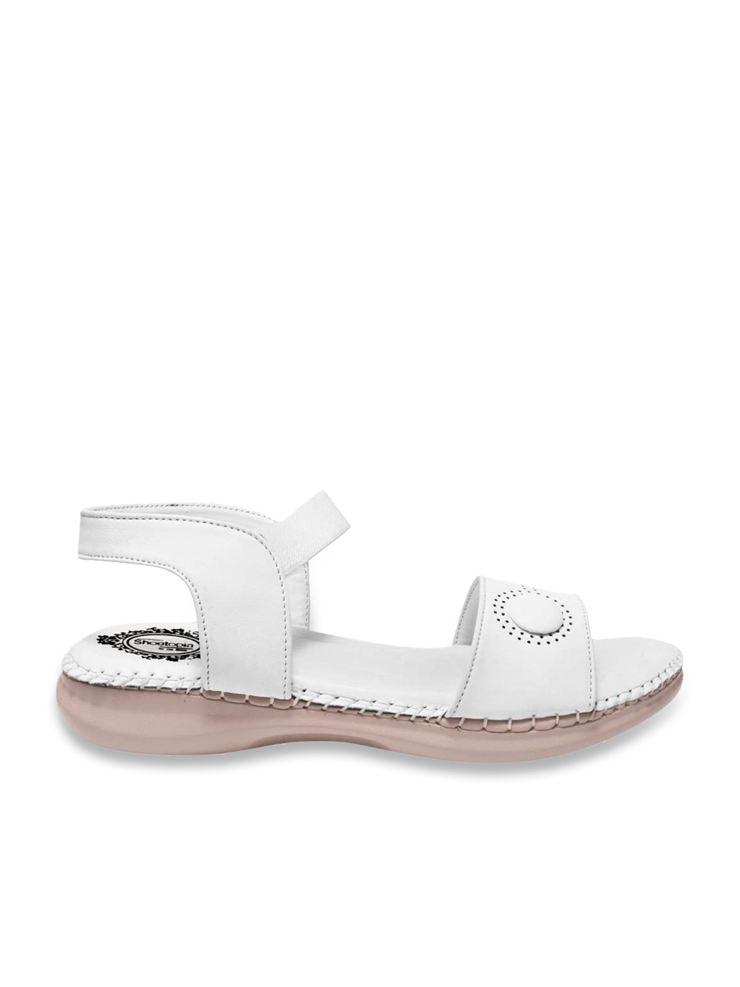 Shoetopia Women's White Ankle Strap Sandals