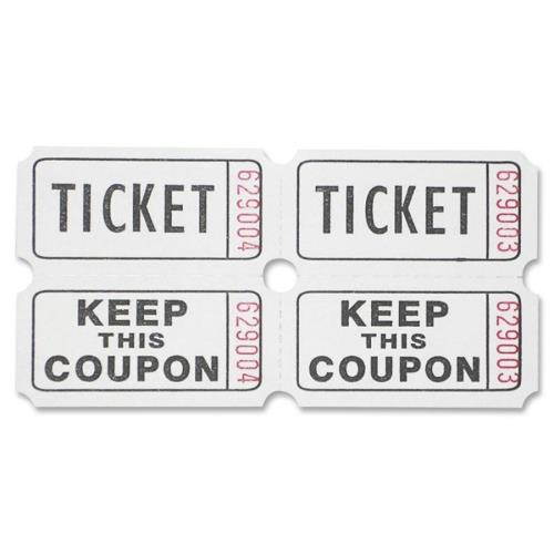 Sparco Ticket Roll Double w/Coupon 2000/RL White 99210