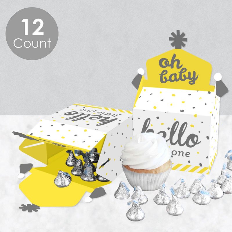 Big Dot of Happiness Adult 50th Birthday - Gold - Square Favor Gift Boxes - Birthday Party Bow Boxes - Set of 12