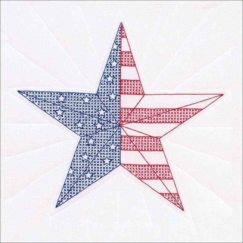 Jack Dempsey Stamped White Quilt Blocks 18"X18" 6/Pkg-American Star