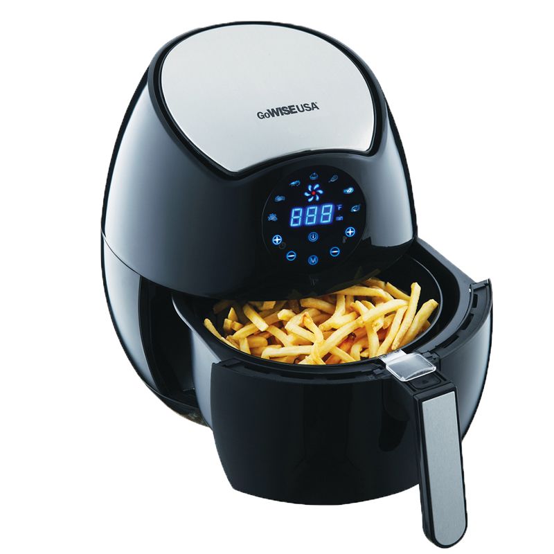GoWISE USA GW22621 3.7-Quart 7-in-1 Programmable Air Fryer with Recipe Cook Book, Black