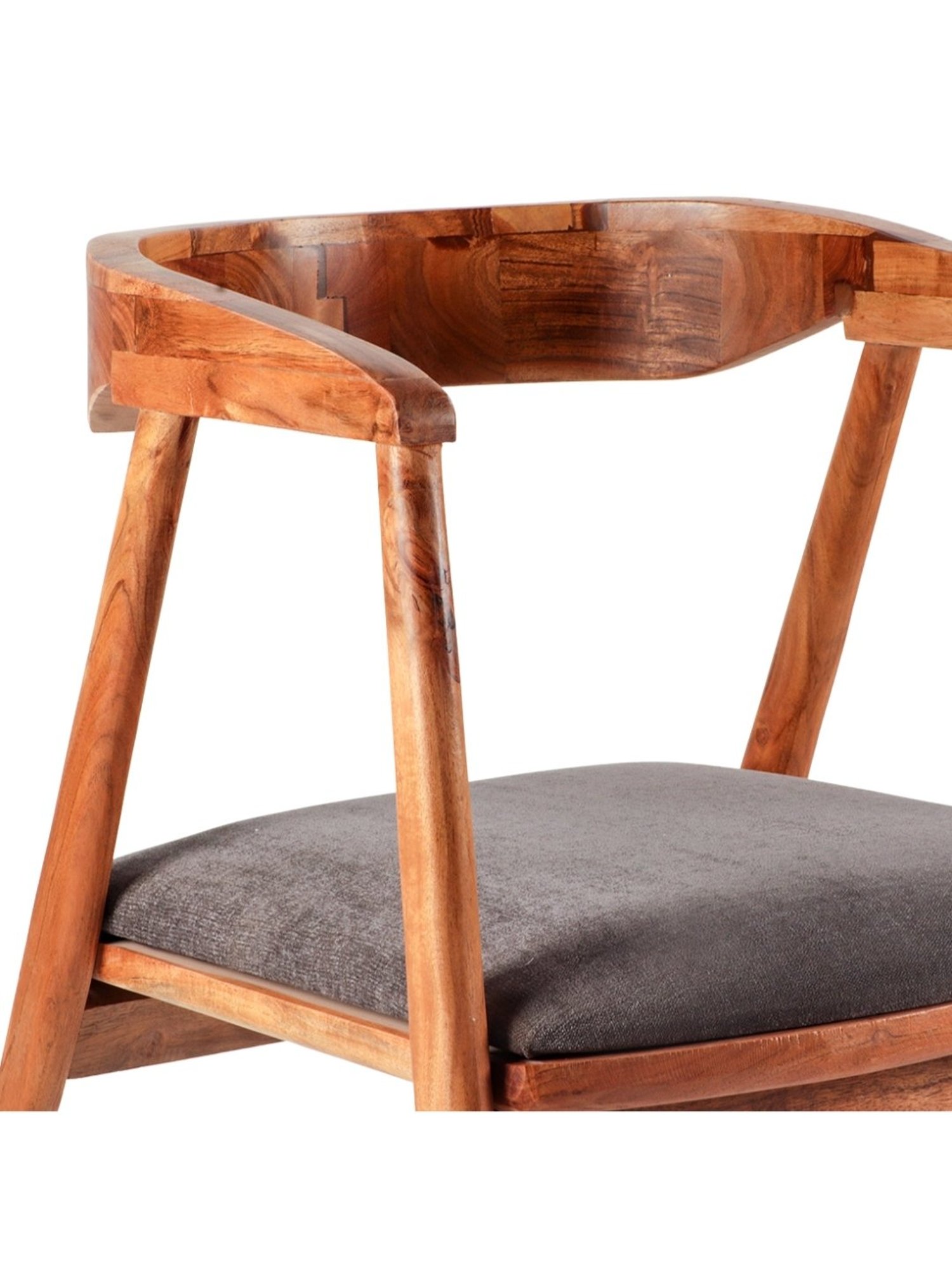 ExclusiveLane Fiesta Beige Acacia Wood Handcrafted Arm Chair Natural Finish