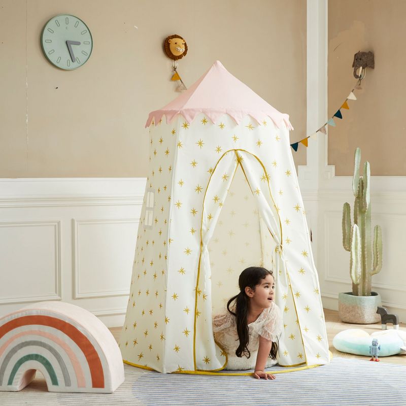 Wonder&Wise 1011205615 Indoor Childrens Kids Toddler Foldable Canvas Pop Up Play Tent House Toy for Ages 3 and Up, Starburst