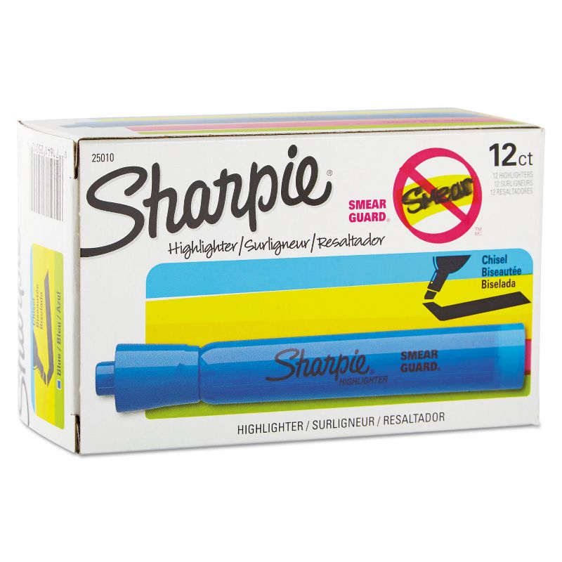 Sharpie Accent Tank Style Highlighter Chisel Tip Blue Dozen 25010