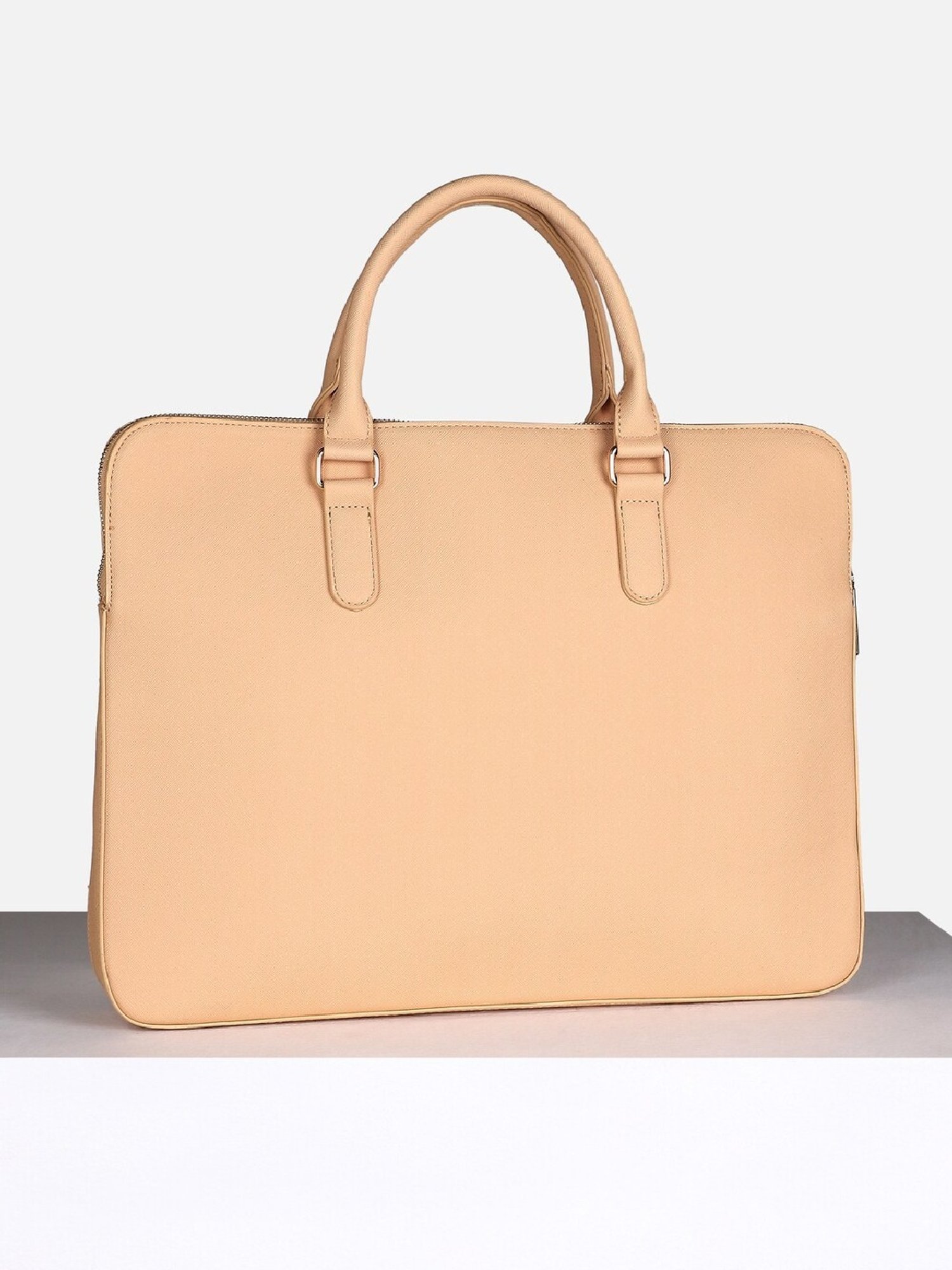 Allen Solly Beige PU Laptop Messenger Bag
