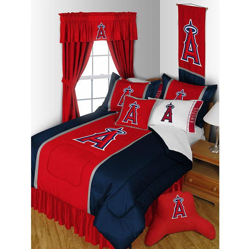 MLB Queen Bed Comforter Anaheim Baseball Team Logo Bedding - Los Angeles Angels..