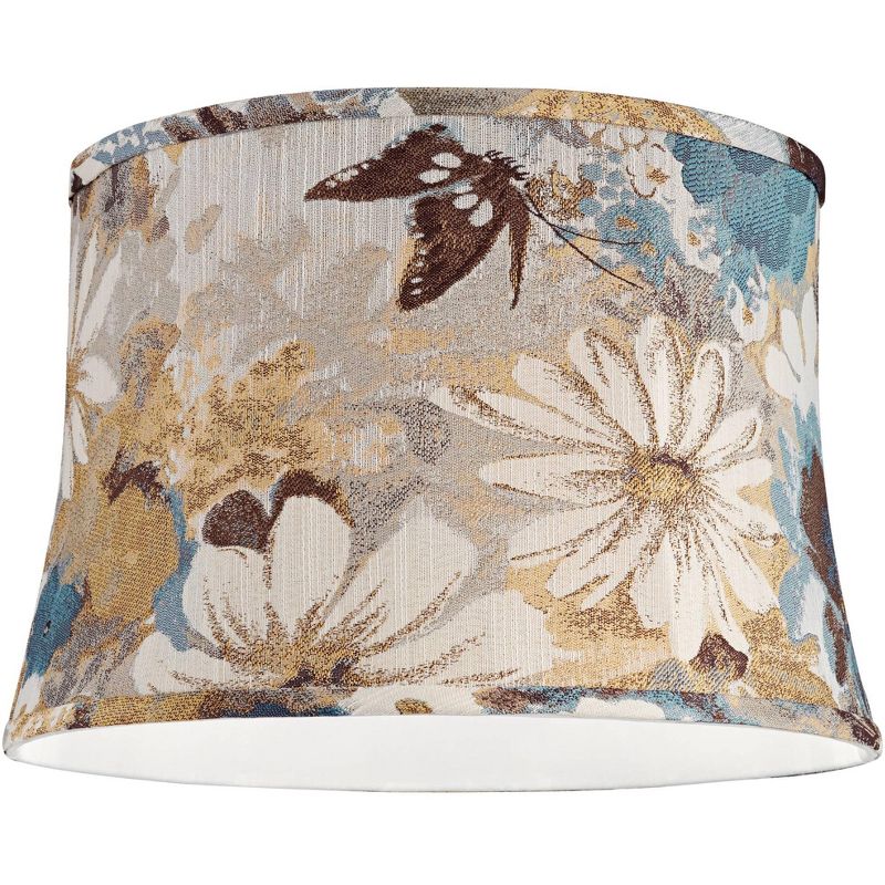Springcrest Notre Dame Fabric Medium Drum Lamp Shade 14" Top x 16" Bottom x 11" High (Spider) Replacement with Harp and Finial