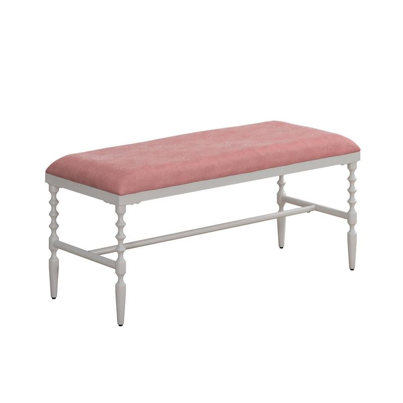 Emilia Microfiber Upholstered Metal Bench - Room & Joy