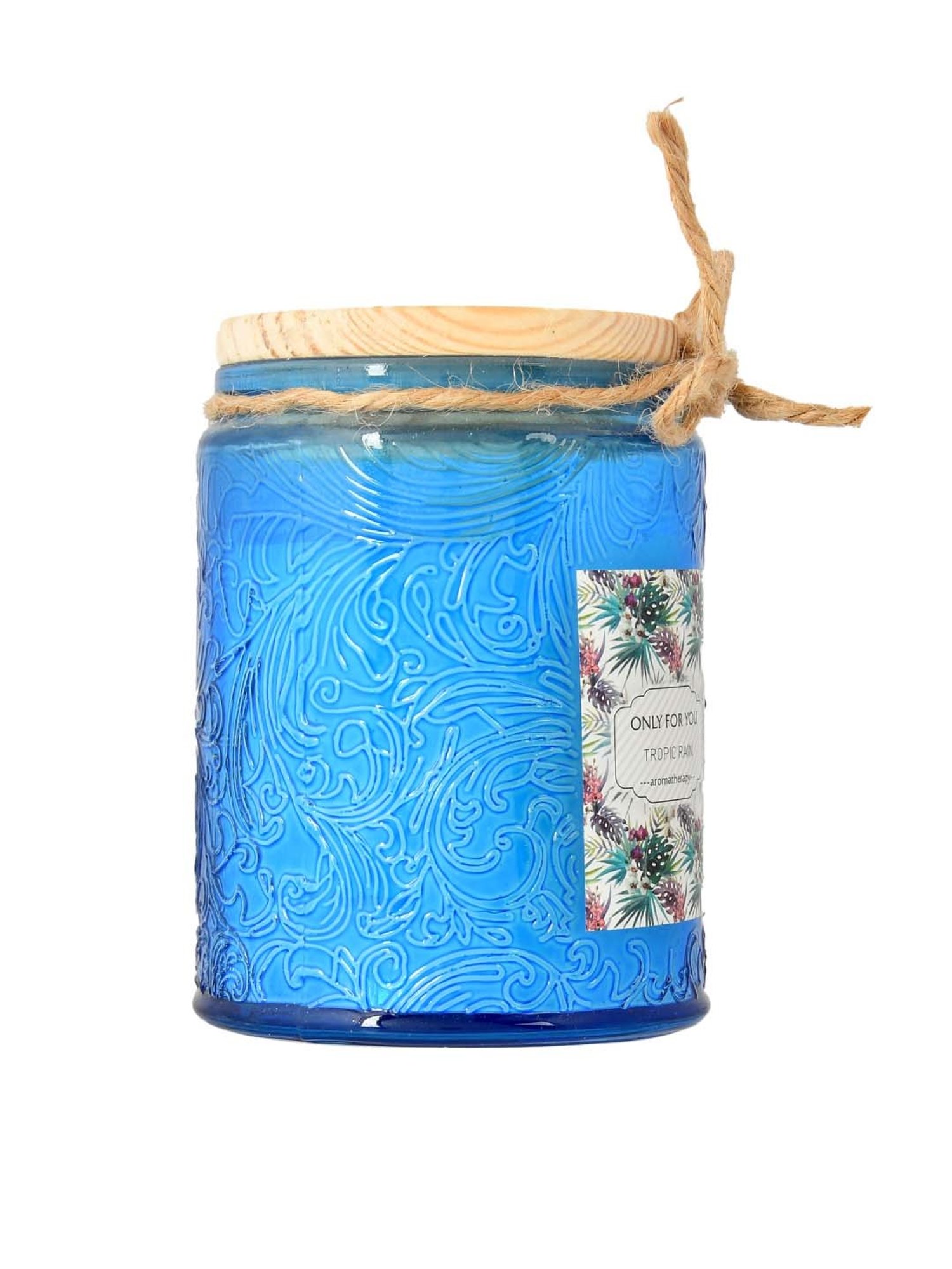 TAYHAA Blue Wax Aromatherapy Candle Jar With Lid