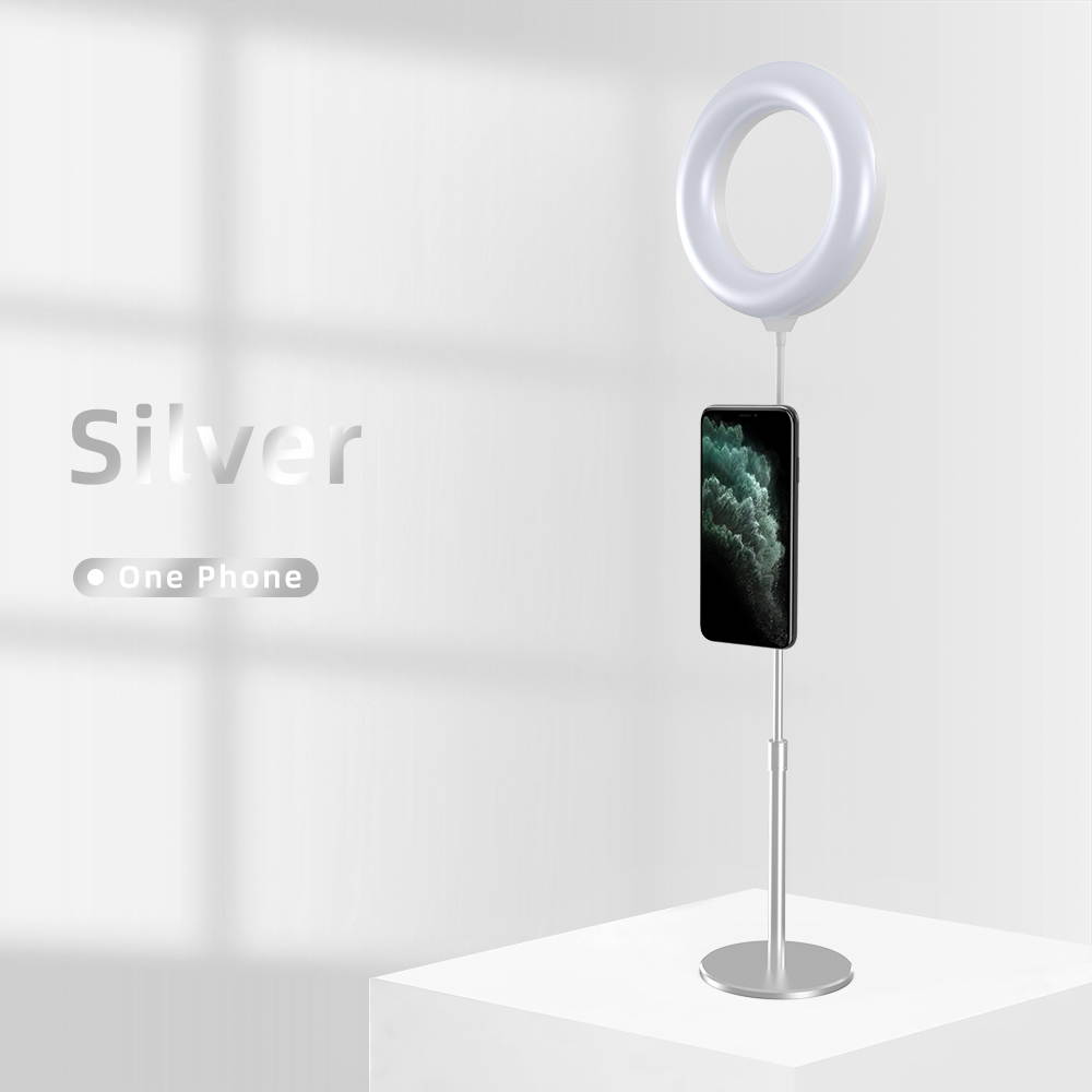 Portable Streaming Desktop Stand with Ring Light, Mobile Phone Holder Perfect for YouTube Streaming, Video Recording & Photography.