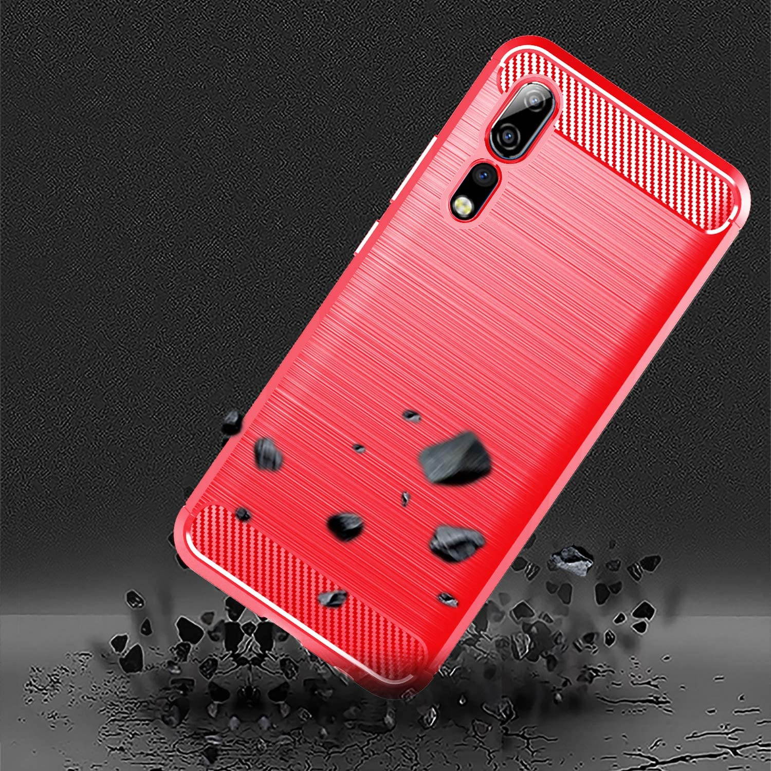 Dzxouui Compatible for ZTE Axon 10 Pro Case,Protective Phone Cover Shockproof Soft TPU Cases for ZTE Axon 10 Pro(DL-Black)
