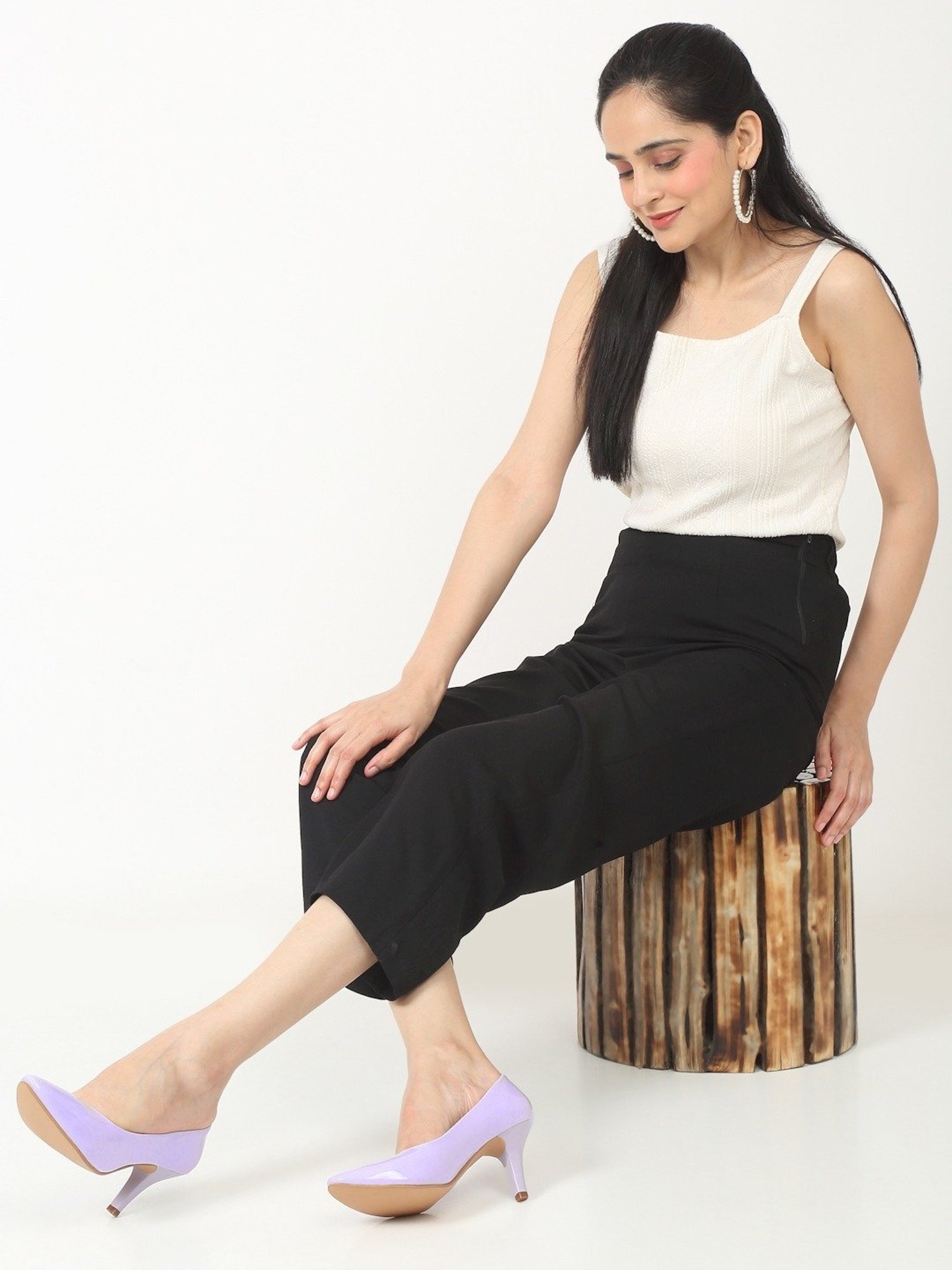 Flat N Heels Women's Purple Stiletto Pumps