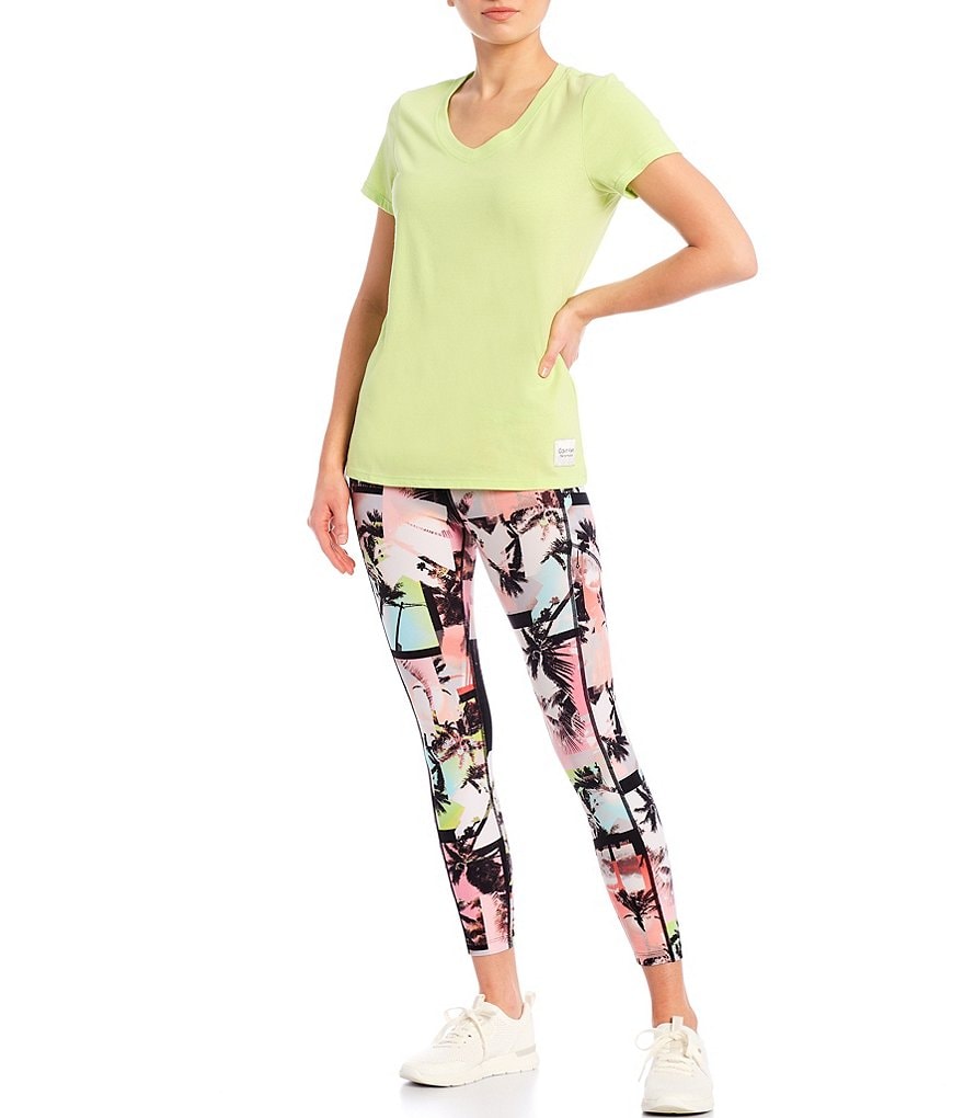 Calvin Klein Side Pocket 7/8 4-Way Stretch Pull-On Tights