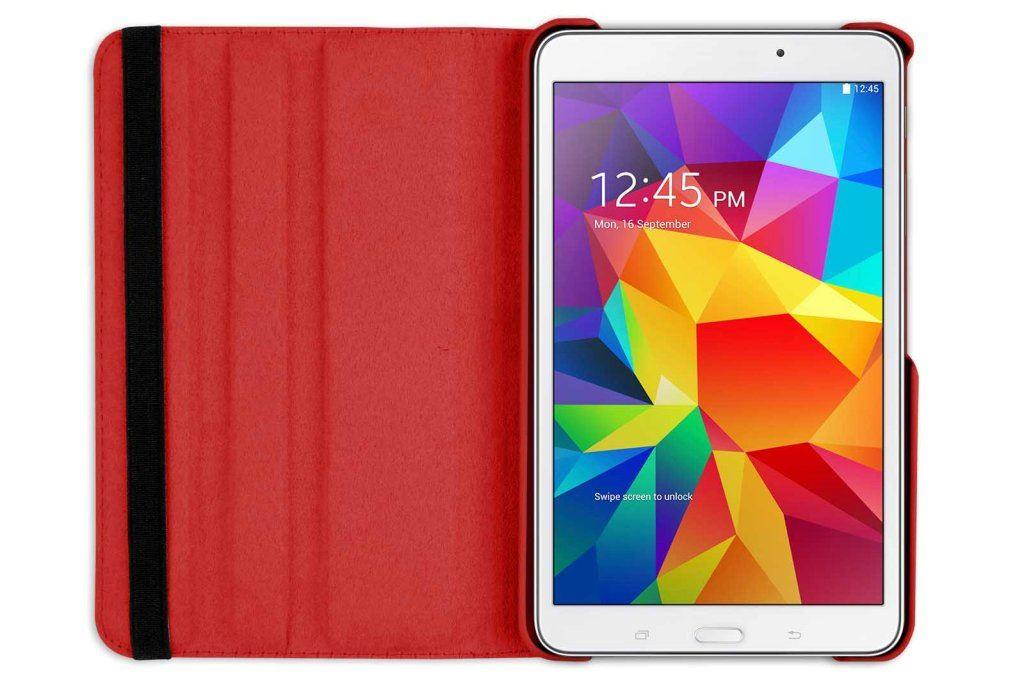 Hellfire Trading PU Leather Case 360 Rotating for Samsung Galaxy Tab 4 T330 8" - Hot Pink