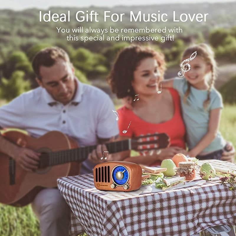 Vintage Radio Retro Bluetooth Speaker  Cherry Wooden FM Radio with Old Fashioned Classic Style Strong Bass Enhancement Loud Volume Bluetooth 42 Wireless Connection TF Card amp MP3 Player