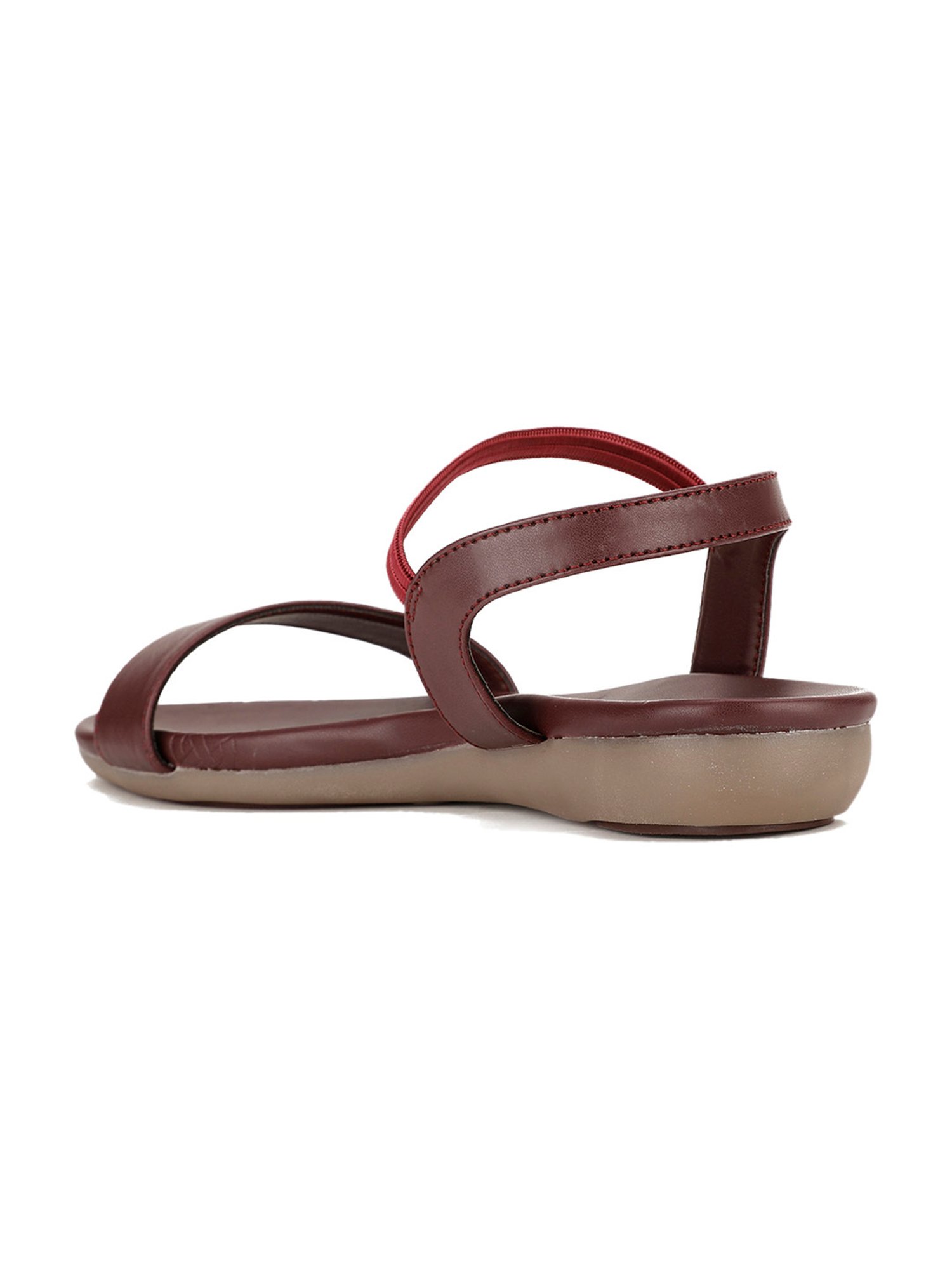 Bata Women's HOLLYE Maroon Ankle Strap Sandals