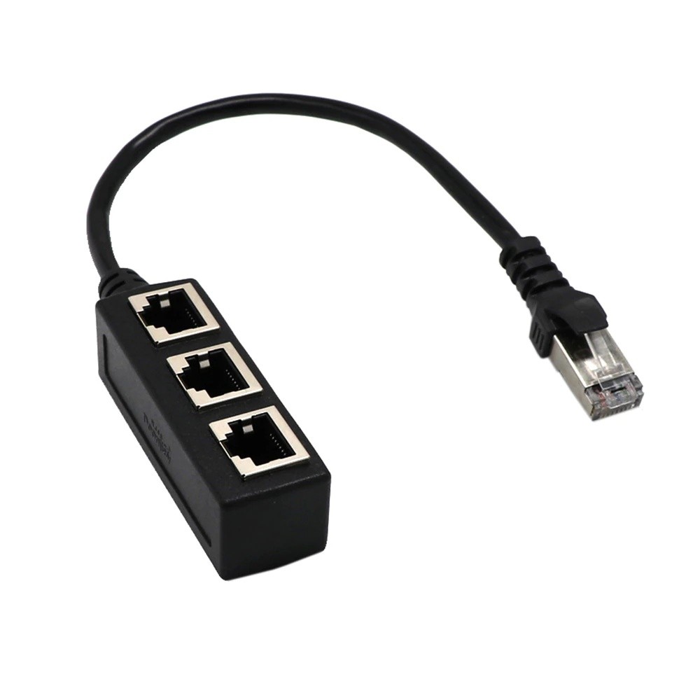 RJ45 Plug Splitter 1 Male To 3 Female Port Connector Cable LAN Ethernet Network Extender Adapter Accessories For PC Computer