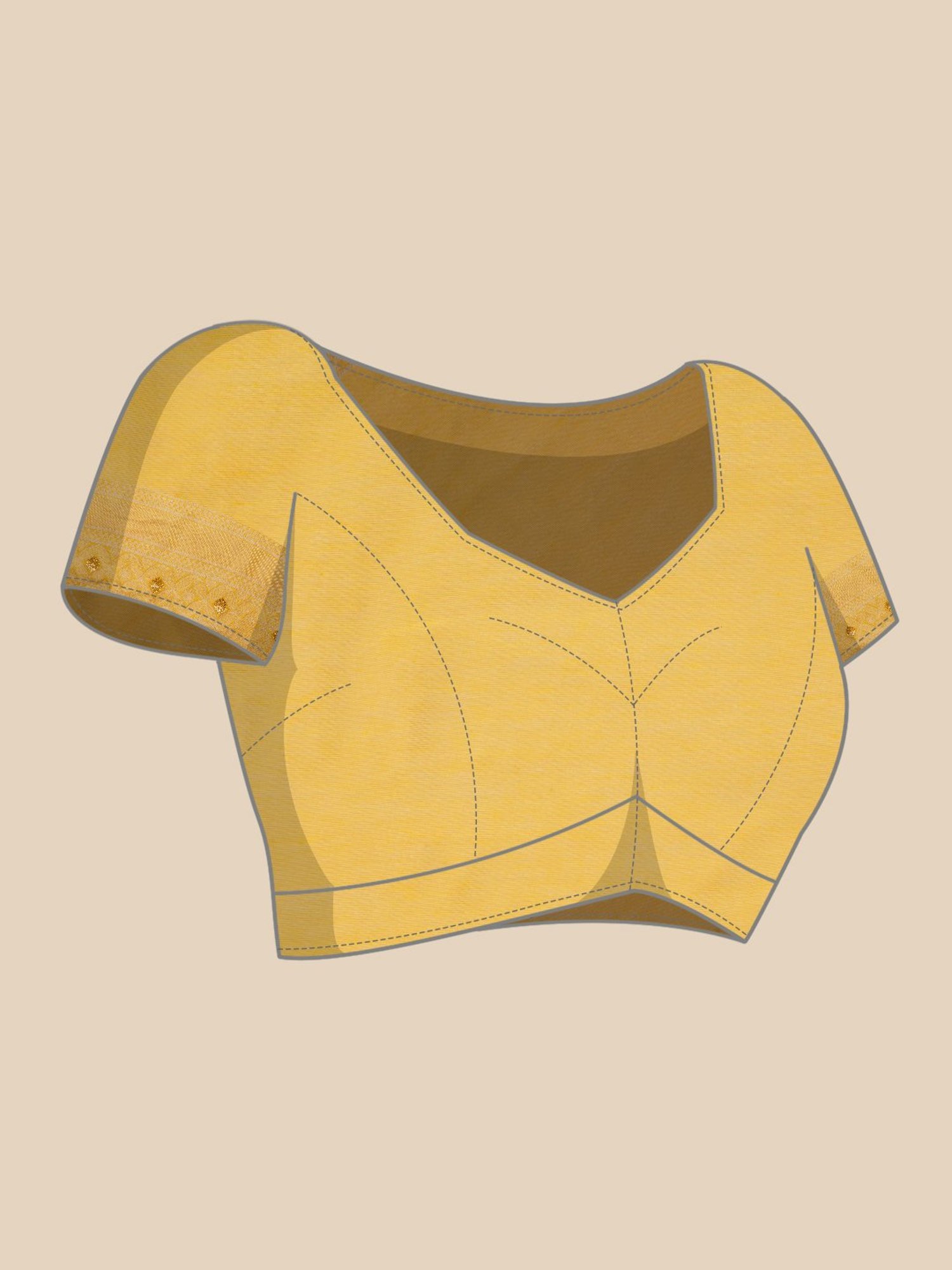 Silk Land Yellow Floral Print Saree With Blouse