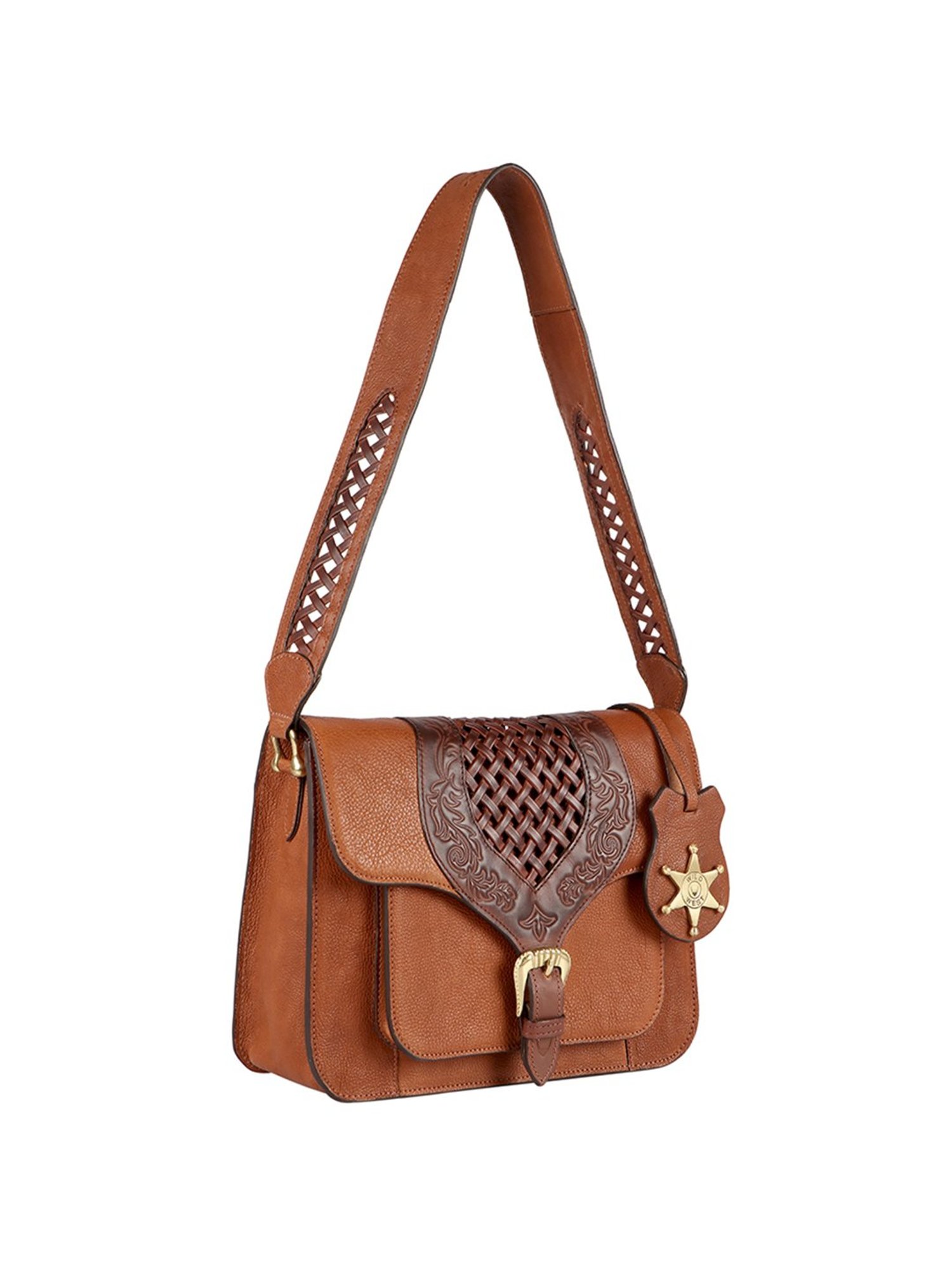 Hidesign Wild West Tan Solid Medium Sling Handbag