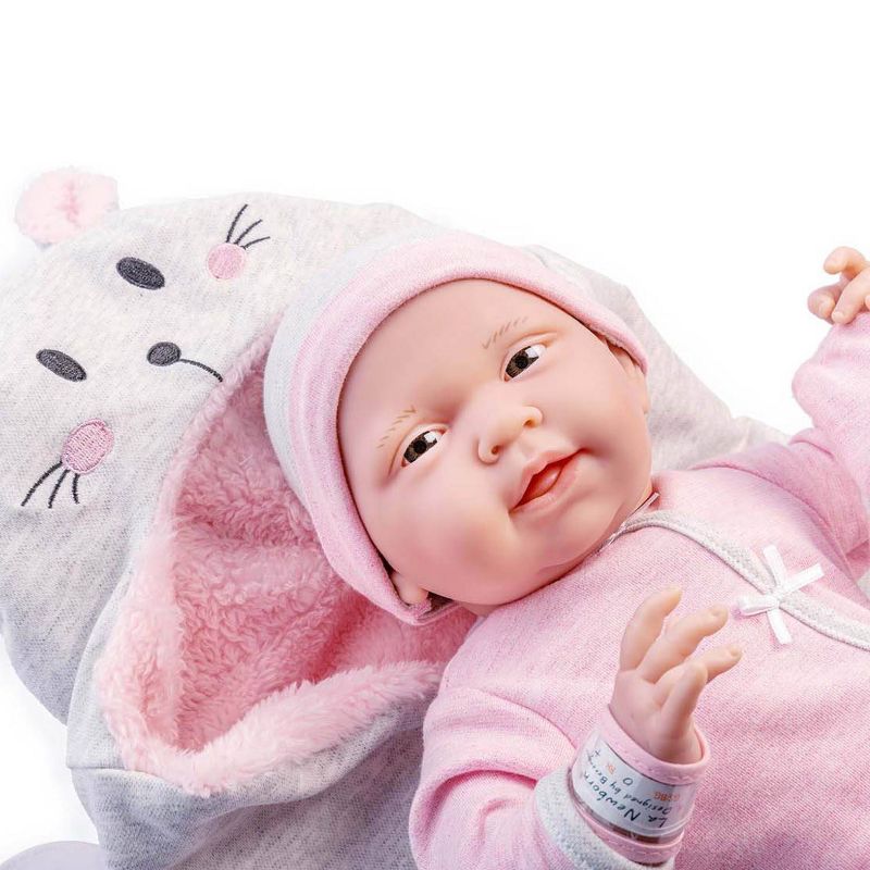JC Toys Soft Body La Newborn 15.5" baby doll - Pink Bunny Bunting Gift Set