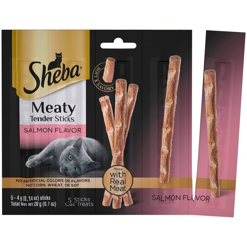 Sheba Meaty Tender Sticks Salmon Flavor Jerky Cat Treats - 0.7oz