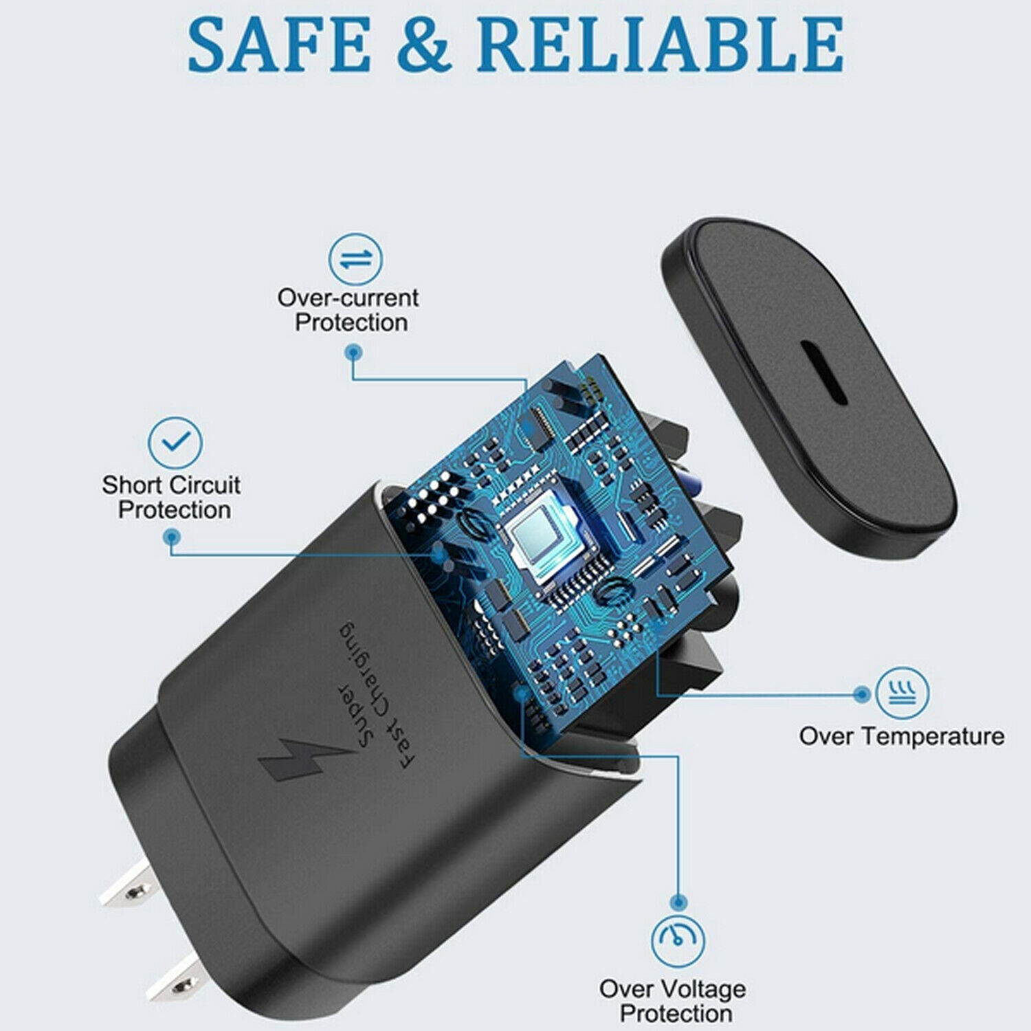25W PD USB Type-C Fast Quick Charge Adapter For  Galaxy S21/S20 FE/S10/S9