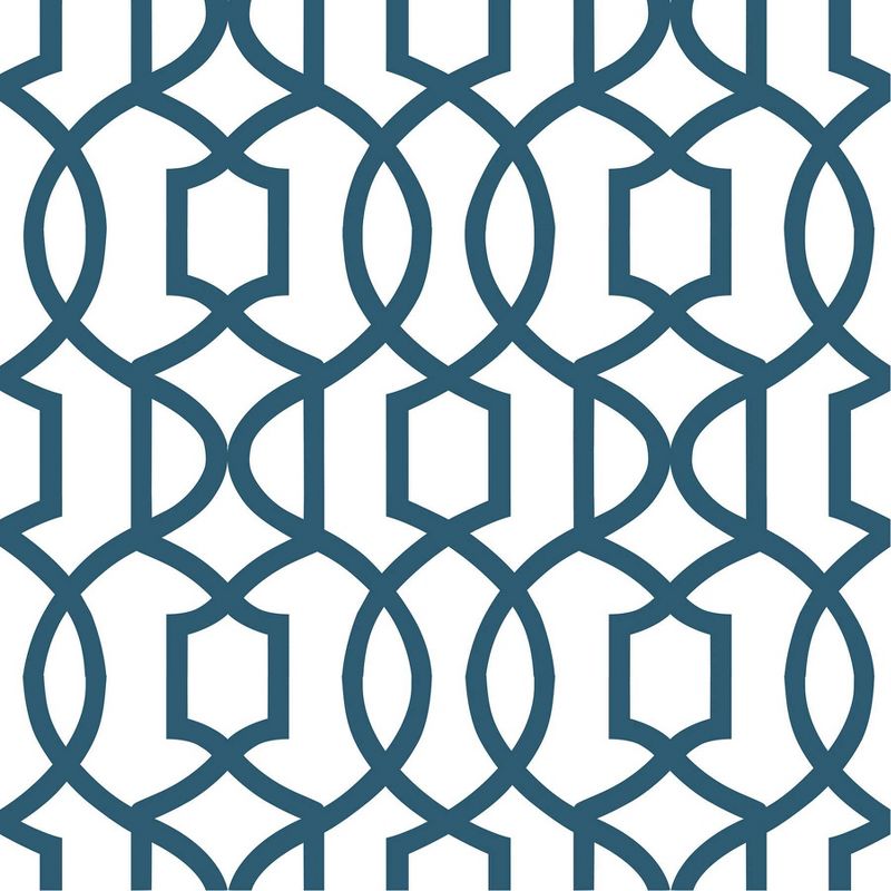 NuWallpaper Navy Grand Trellis Peel & Stick Wallpaper