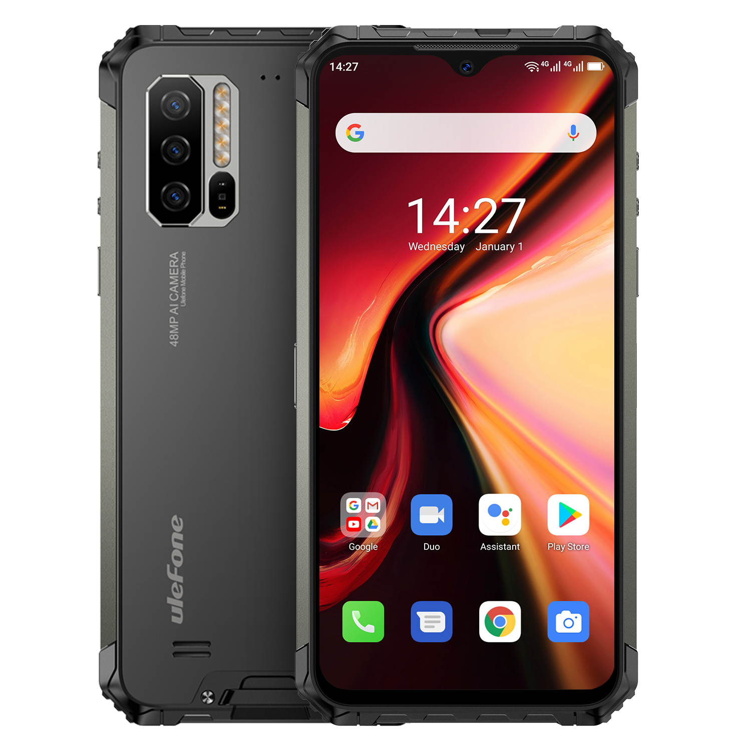 Ulefone Armor 7 Rugged Cell Phones Unlocked, 8GB+128GB Octa-Core Android 9.0 IP68 Waterproof Smartphone, 48MP Triple Rear Camera 6.3" FHD+ Screen 5500mAh Battery Dual SIM 4G LTE
