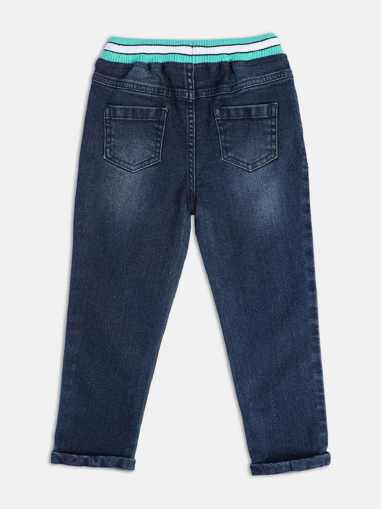 MINIKLUB Boys Blue Solid Denim Pants