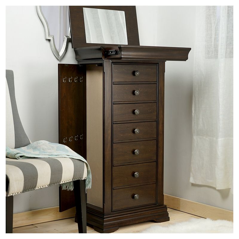 Haley Jewelry Armoire Walnut - Hives & Honey