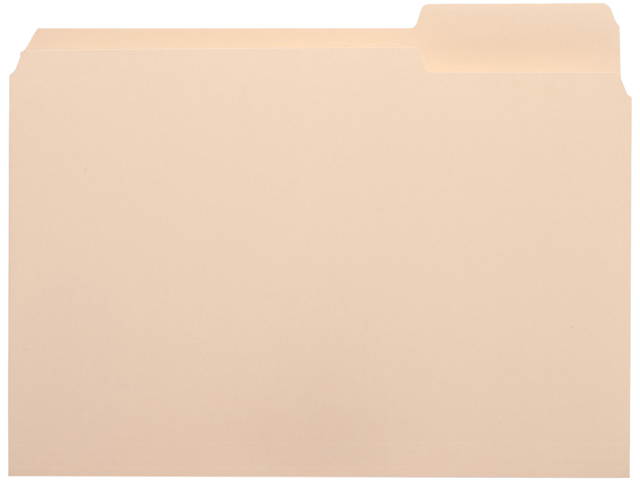 Business Source 16492 Top Tab File Folder - 8.50" Width x 11" Length Sheet Size - 0.75" Expansion - 1/3 Tab Cut - Right Tab Location  - Manila - 100 / Box, 1 Box