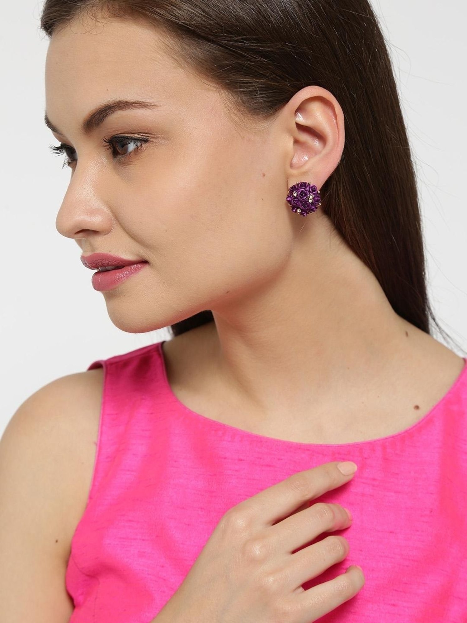 YouBella Summer Special Stylish Rose Shape Fancy Stud Earrings