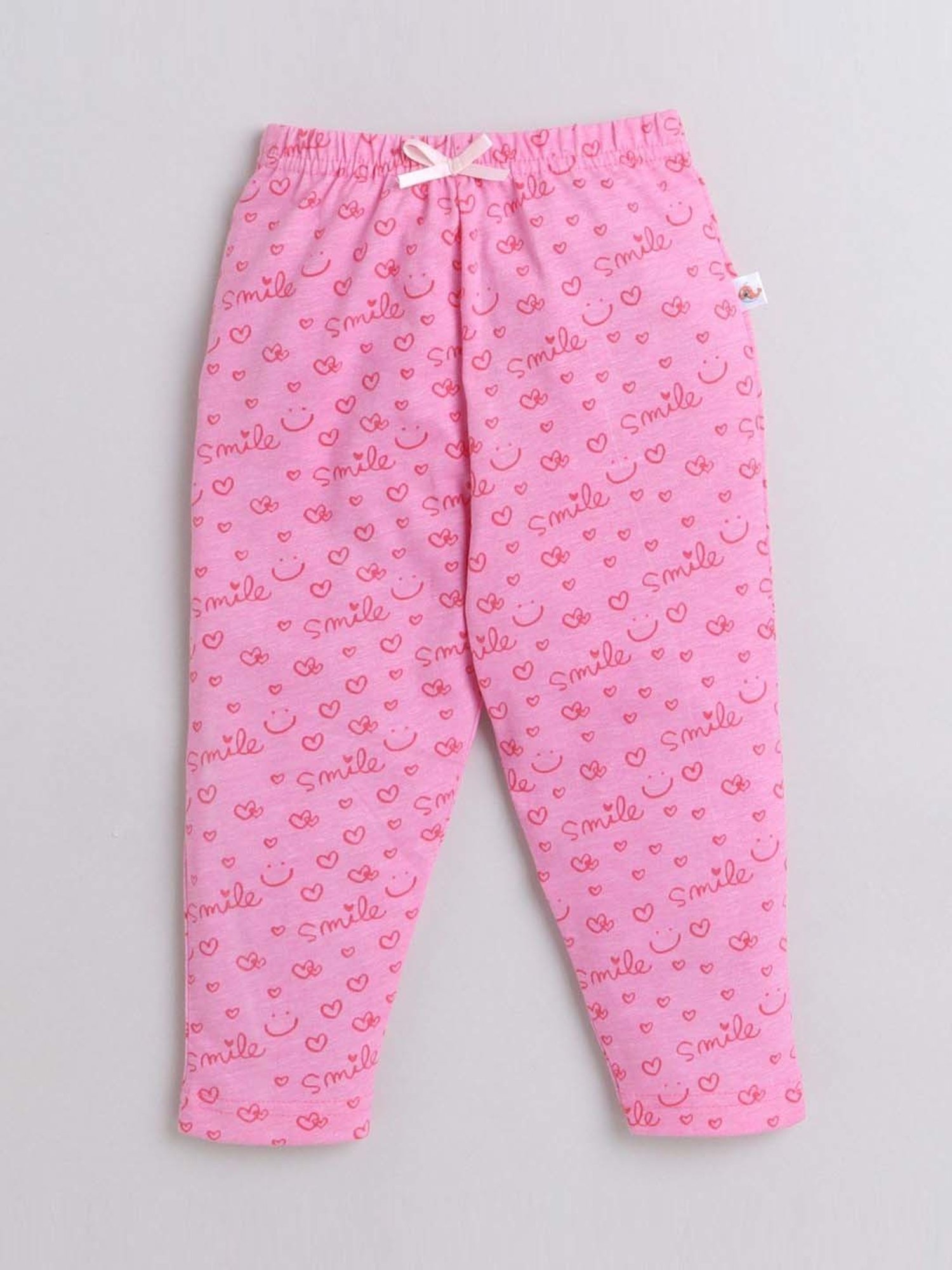 Bumzee Girls Red & Pink Printed Pajamas (Pack of 3)