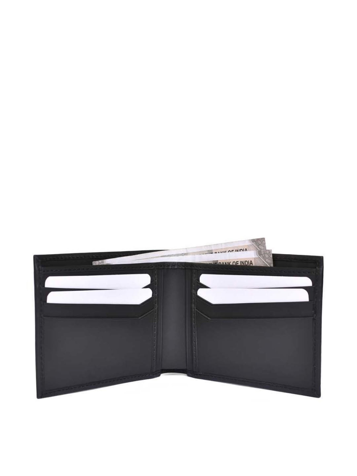 BELWABA Black Casual Leather Bi-Fold Wallet for Men