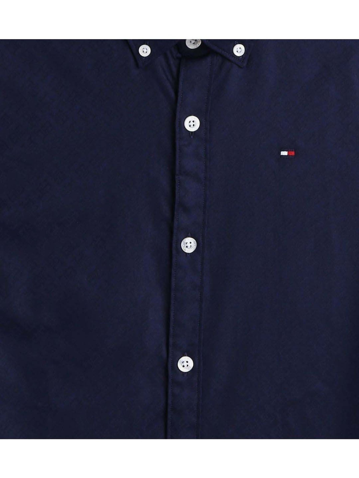 Mothercare Kids Blue Cotton Self Pattern Full Sleeves Shirt