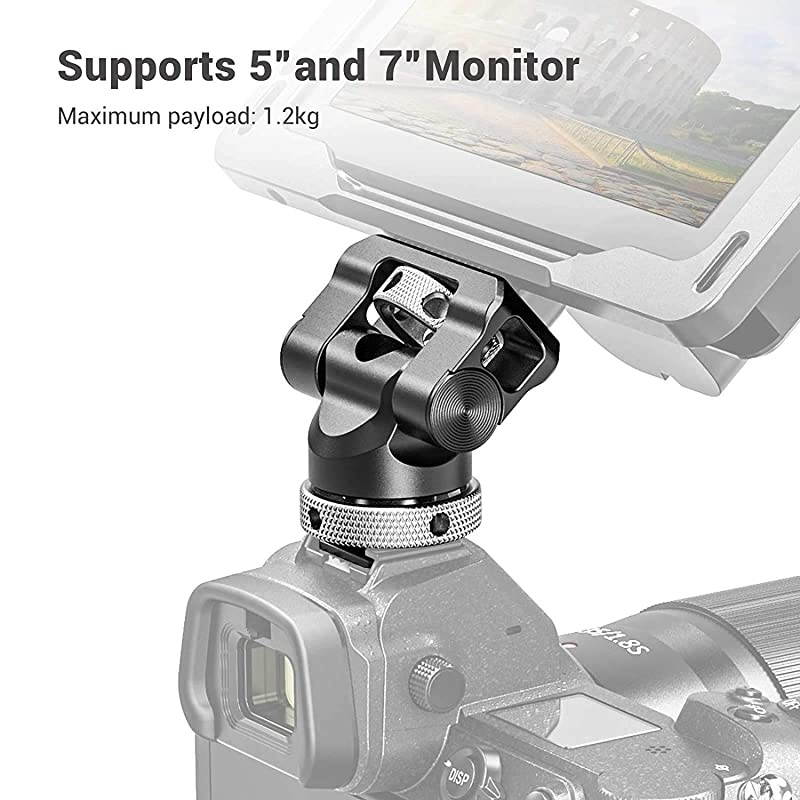 Field Monitor Holder Mount with Cold Shoe for 5 inch and 7 inch Monitor Swivel and Tilt BSE2346