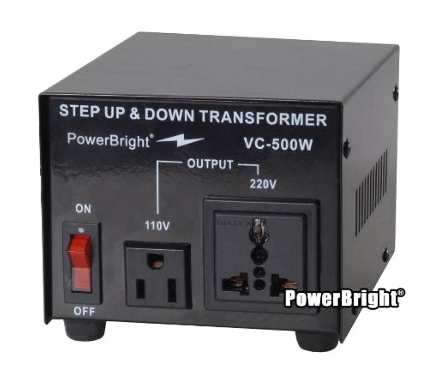 power bright vc500w voltage transformer 500 watt step up/down converter 110/120 volt - 220/240 volt