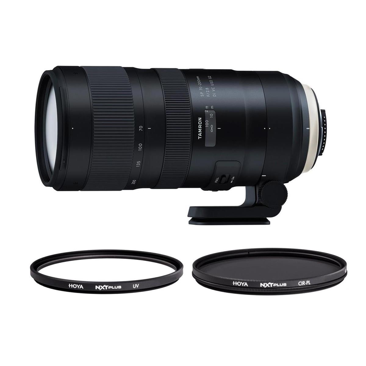 Tamron SP 70-200mm f/2.8 Di VC USD G2 Lens for Nikon F Mount W/Hoya Filter Kit