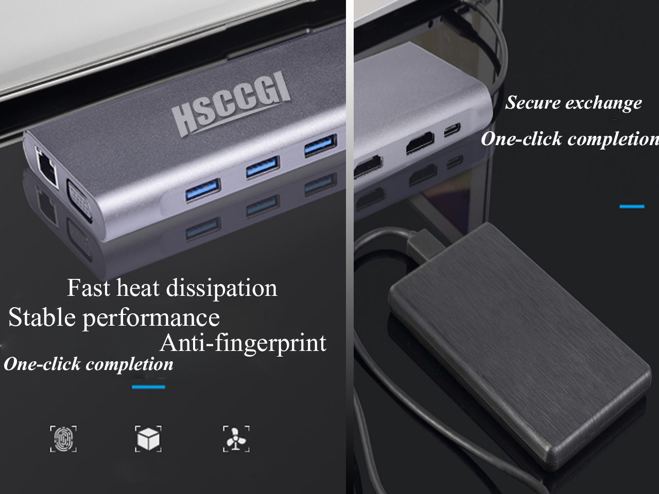 Docking Station, USB C Hub, 11 in 1 Laptop Docking Station Triple-Display USB C Adapter for MacBook and Windows with Dual HDMI, VGA, PD 3.0, 4 USB Ports,Gigabit Ethernet, SD/TF Card Reader