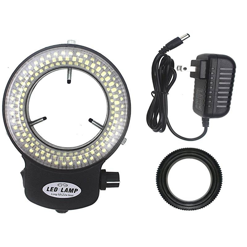 Black Adjustable 144 LED Ring Light Illuminator for Stereo Microscope Black