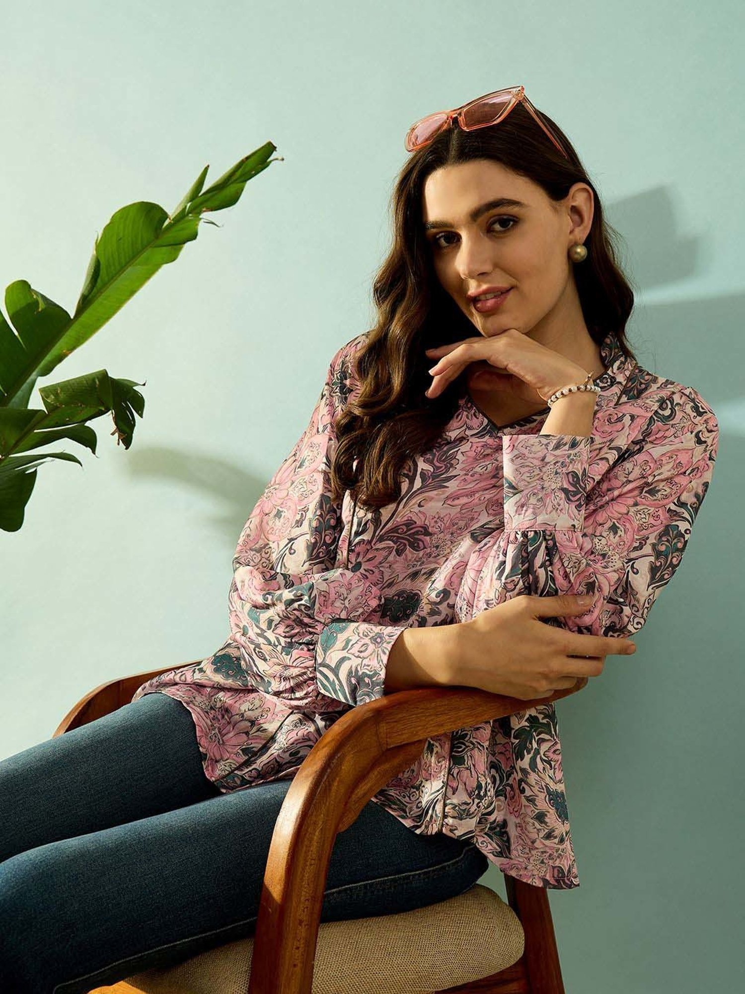 The Kaftan Company Pink Printed Top