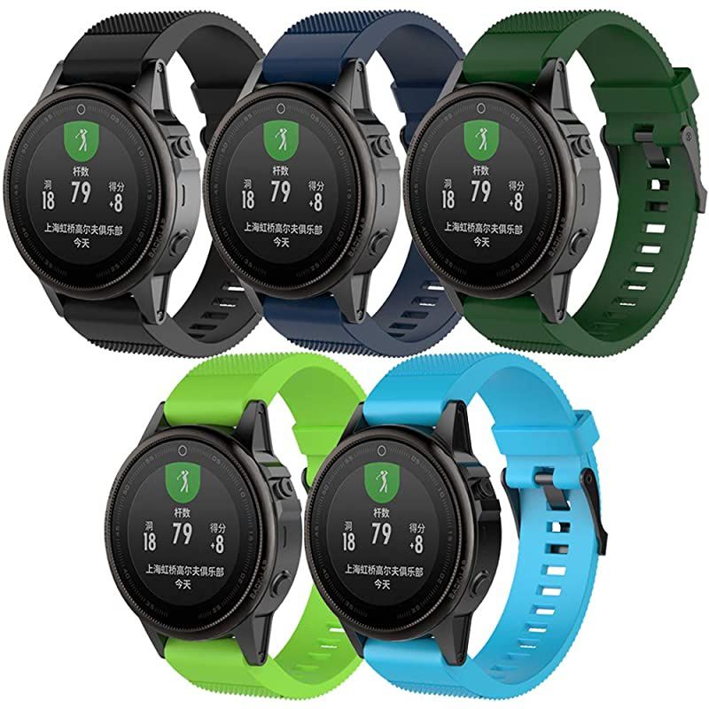 Band for Garmin Fenix 5S / Fenix 6S, Soft Silicone Replacement Watch Band Strap for Garmin Fenix 5S/Fenix 5S Plus/Fenix 6S/Fenix 6S Pro Smart Watch, Fit 5.31 inches-8.46 inches