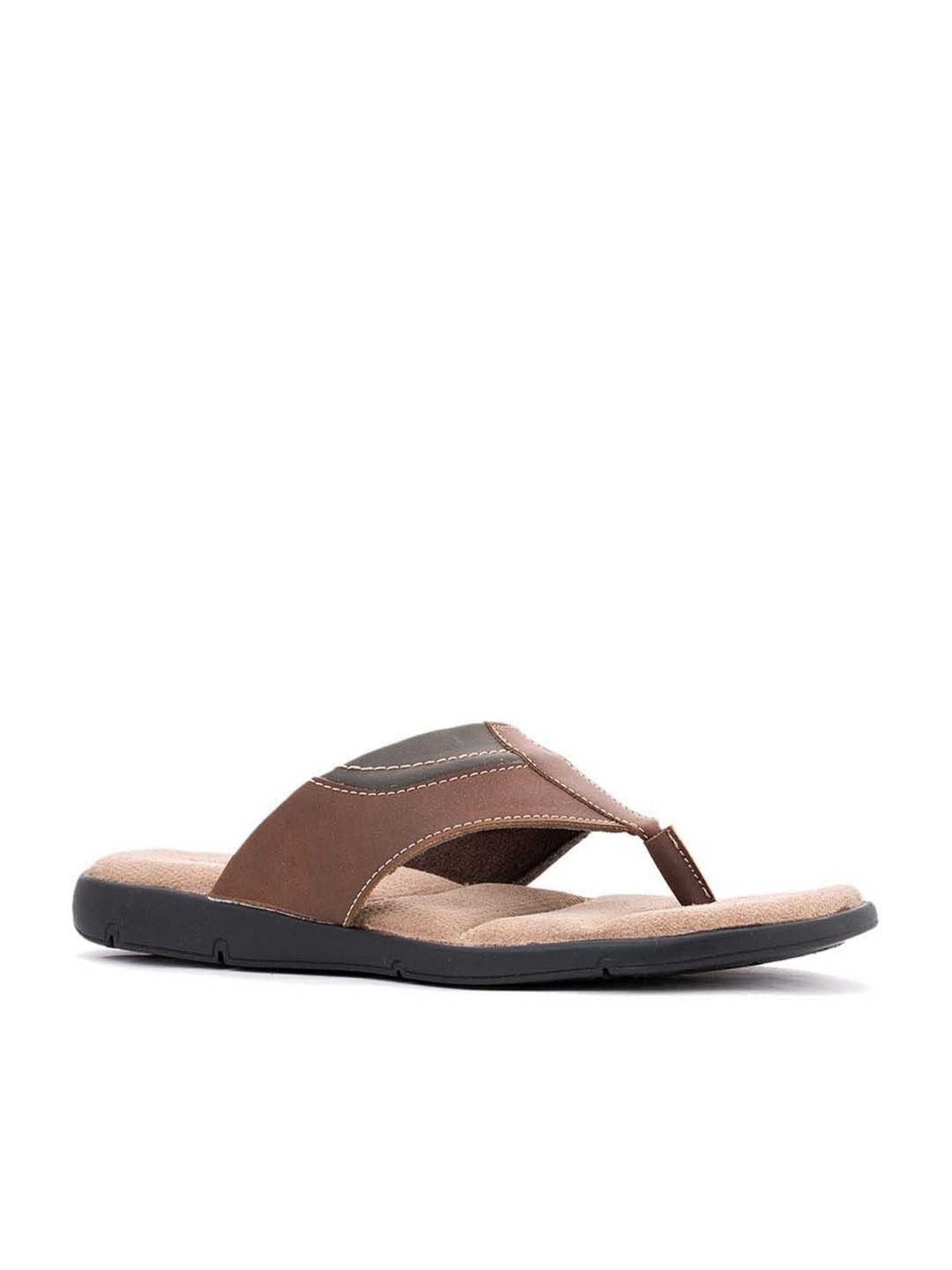 Khadim Men's Brown Flip Flops