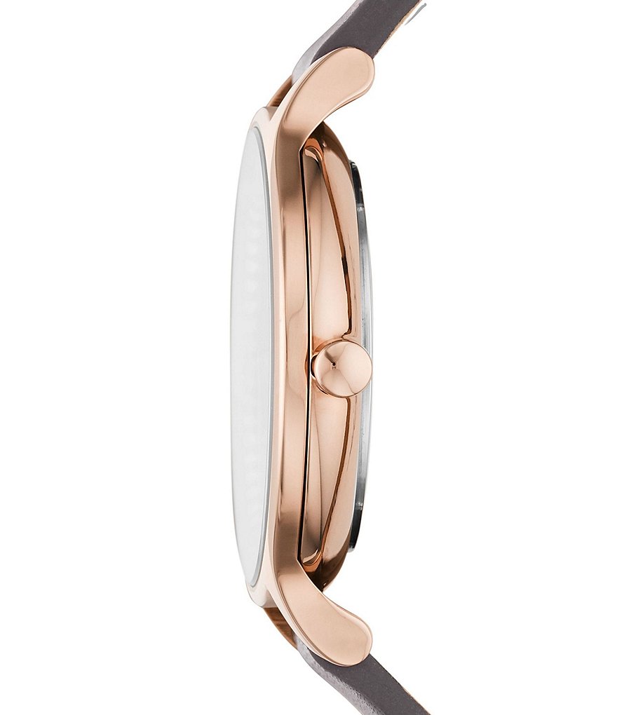 Skagen Anita Three-Hand Gray Leather Watch