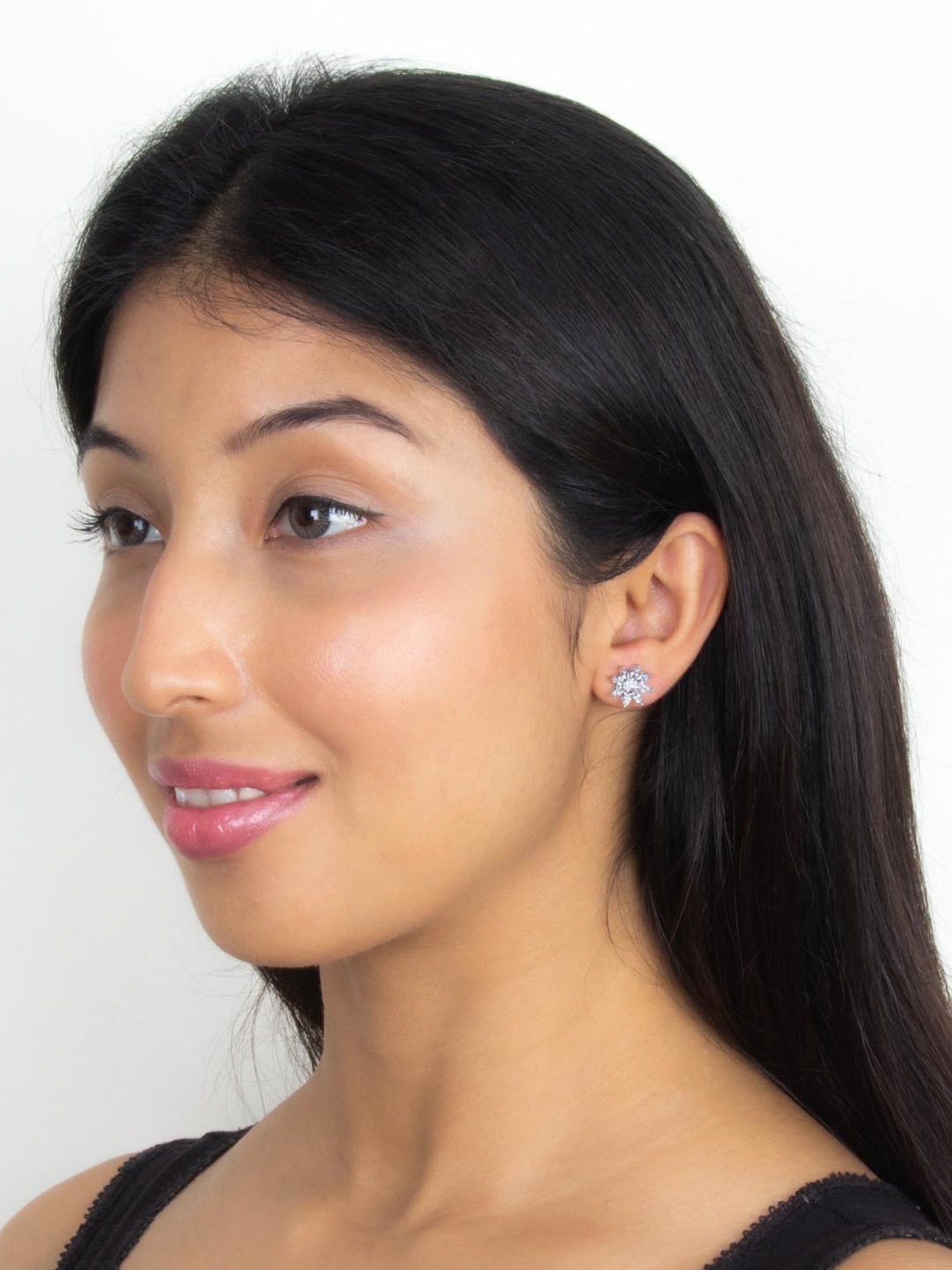 Ornate Jewels 92.5 Sterling Silver Flower Earrings for Women