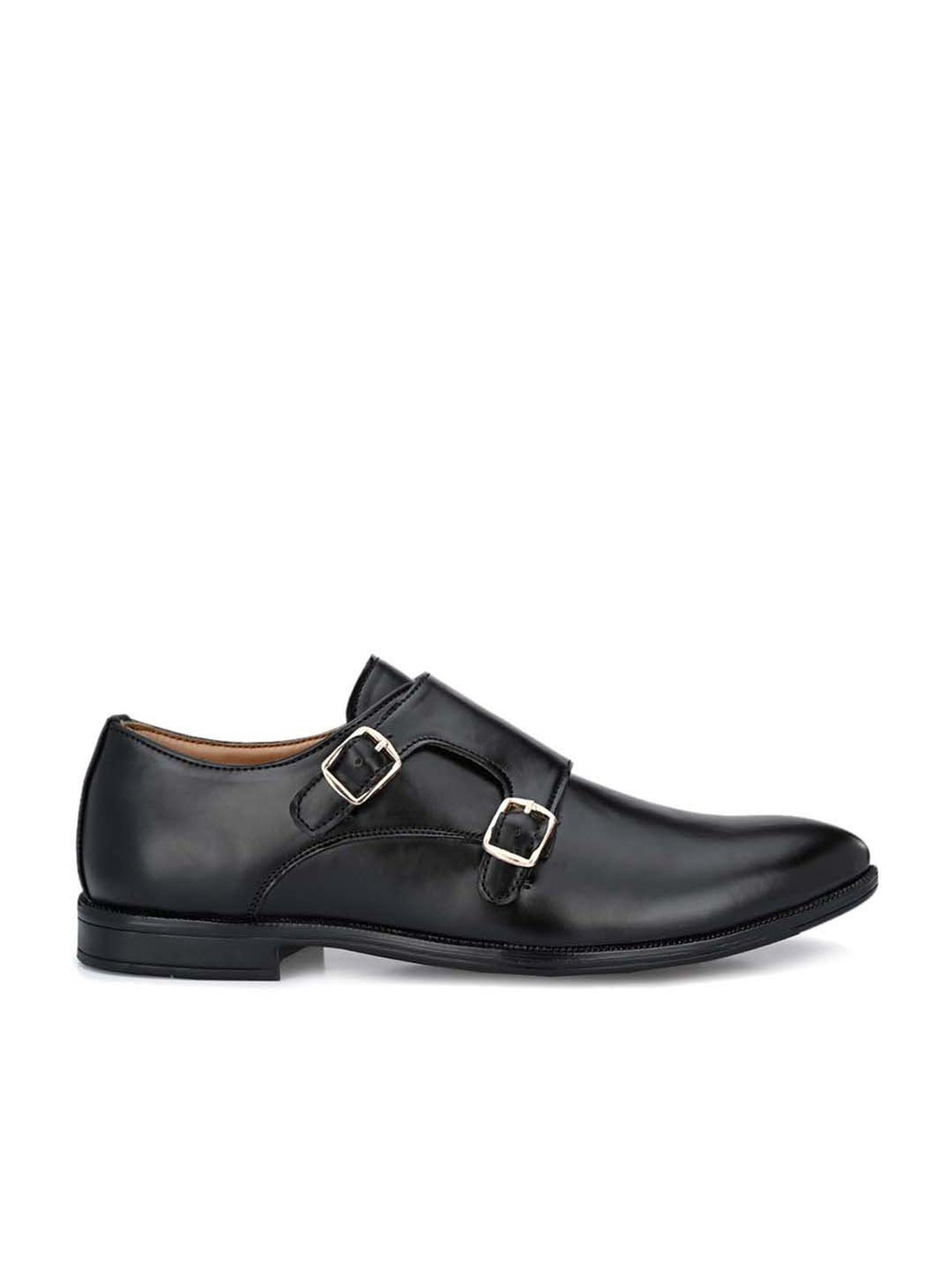 El Paso Men's Black Monk Shoes