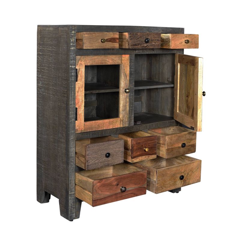 Cosette 8 Drawer 2 Door Cabinet Brown - Treasure Trove Accents