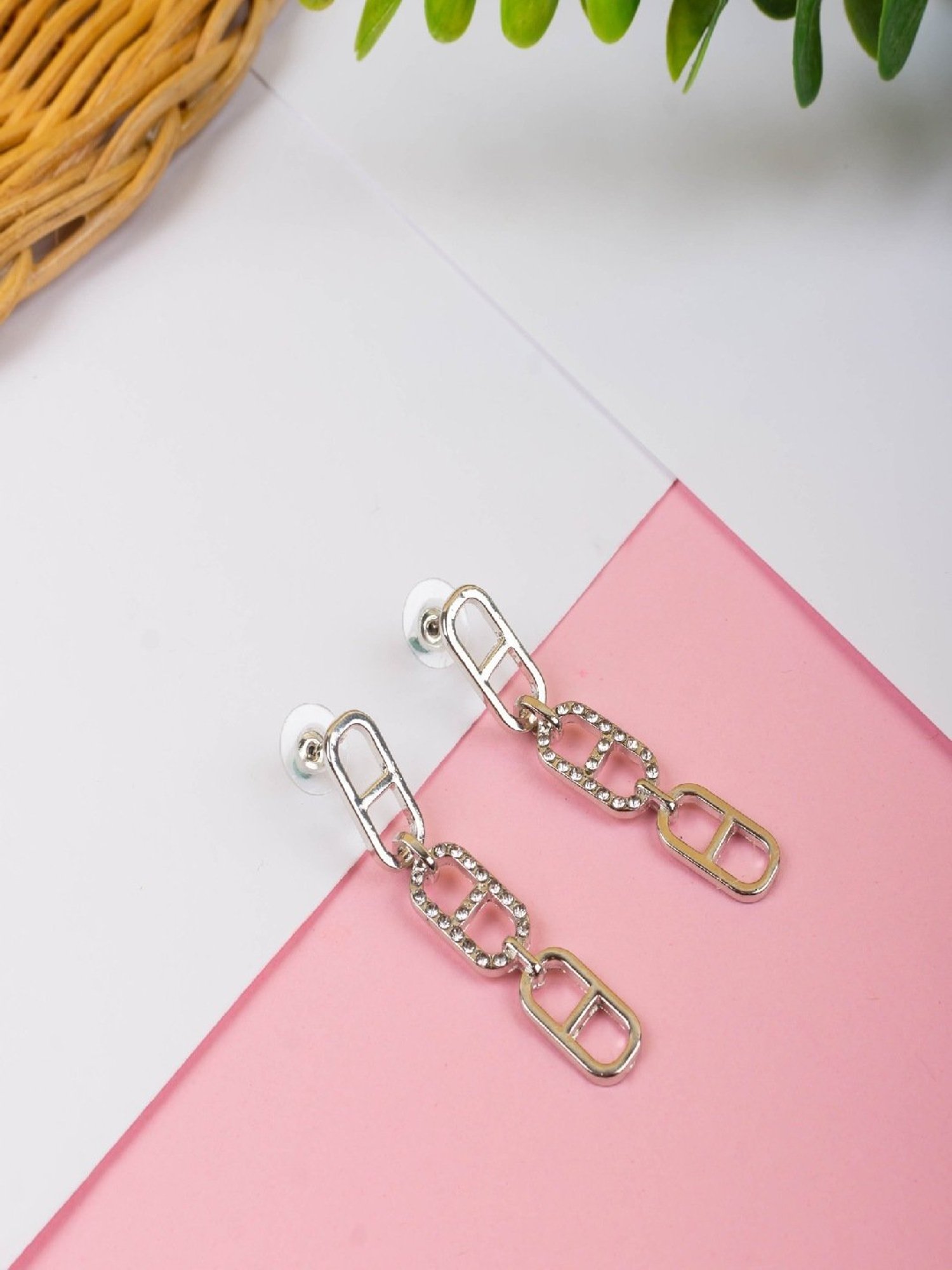 Jewelz Style Stone Studded Dangler Earrings for Girls & Women