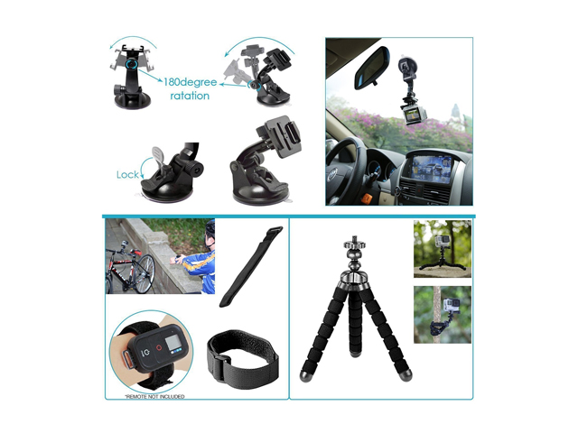 GoPro HERO 7 Black -  With 64GB Micro Sd Card and 50 Piece Accessory Kit - Fully Loaded Bundle