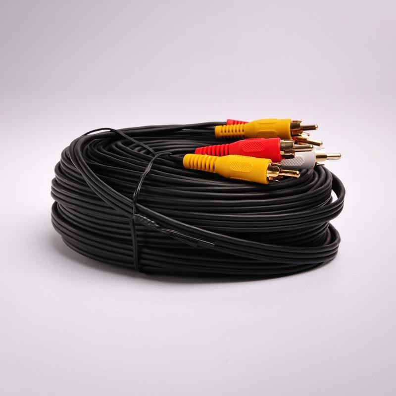 FireFold RCA3MM-RWY-100 Composite Cable RCA Audio/Video Cable Gold Plated - Audio Video RCA Stereo Cable 100ft